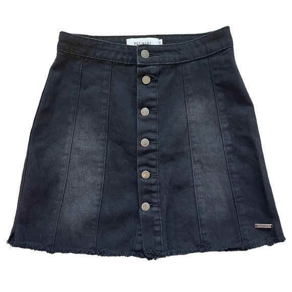 Refinery South Africa Black Denim button up skirt size 2 - Picture 1 of 4